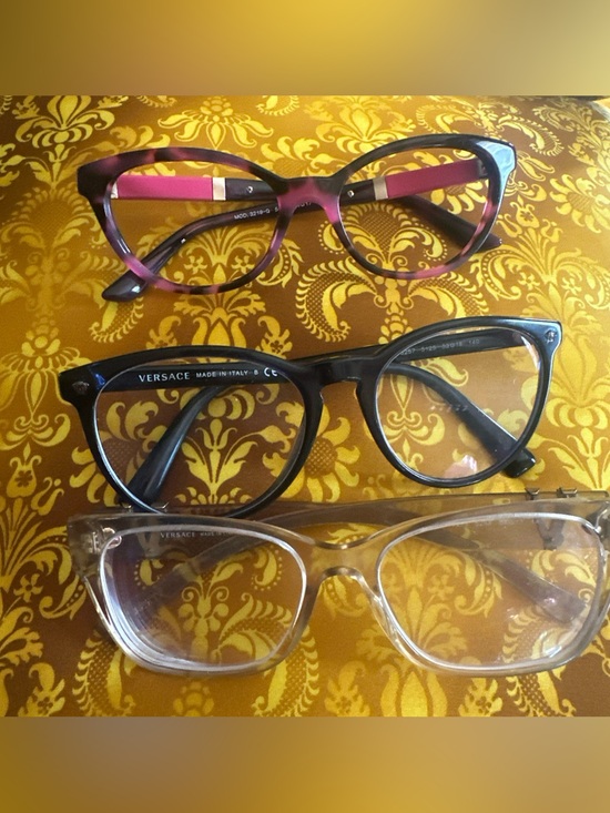 Versace Three-Pair Eyewear Lot in Black, Clear & Purple-Pink main image 3